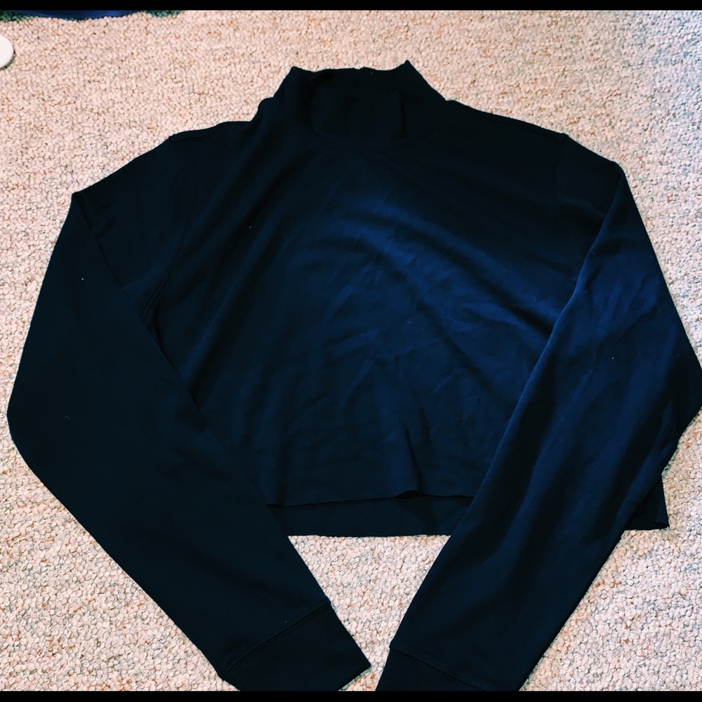 Navy cropped turtle neck